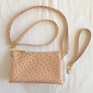 Ballet Pink Faux Ostrich Purse New Woithout Tags!